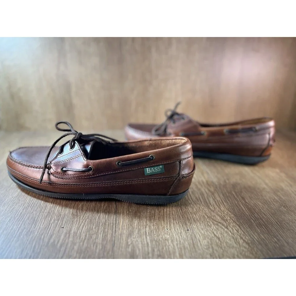Vintage G.H. Bass & Co. Leather Boat Shoes Size 13M